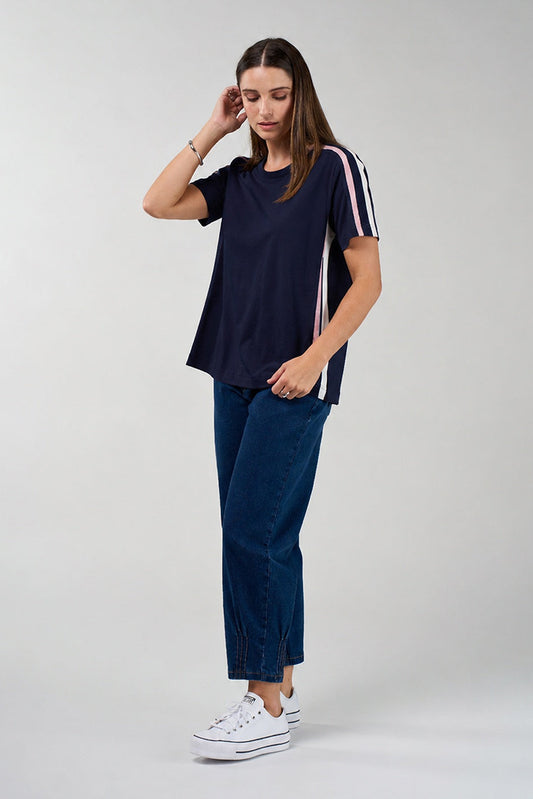 Contour Tee / Navy-White