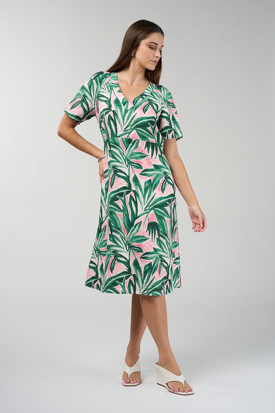 Frond Dress / Emerald Multi