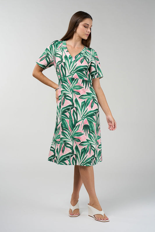 Frond Dress / Emerald Multi