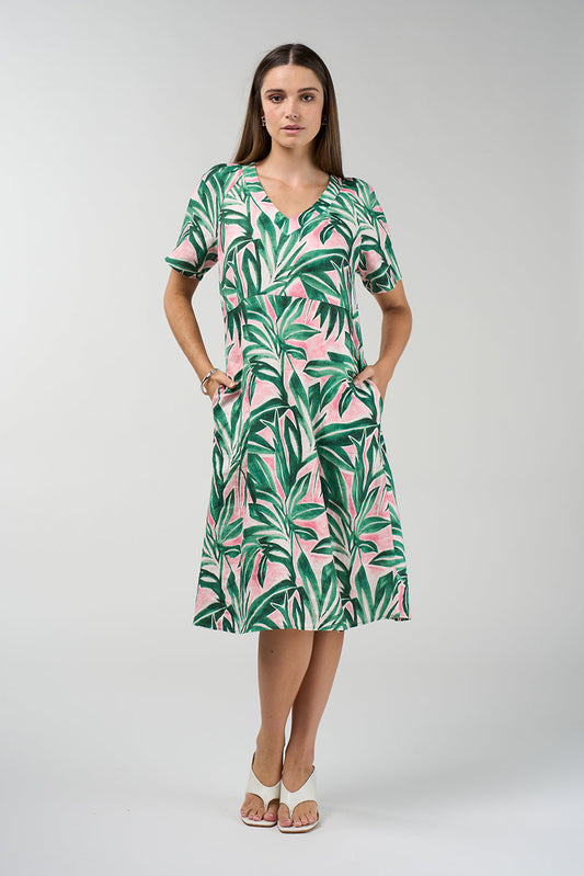 Frond Dress / Emerald Multi