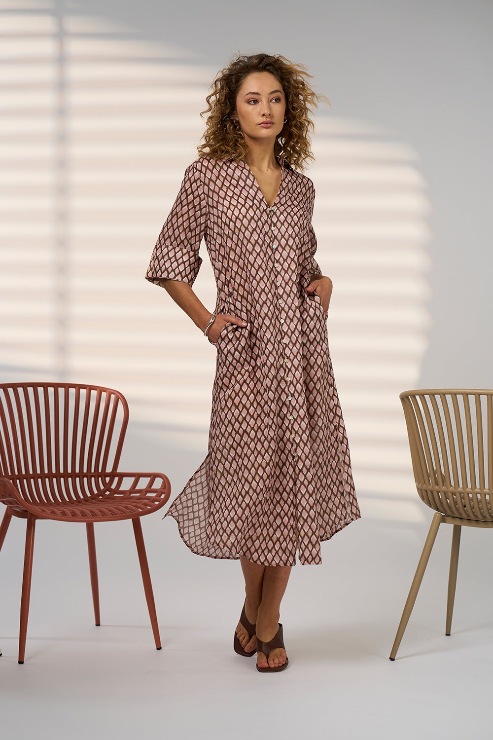 Double Up Shirt Dress / Blush Multi