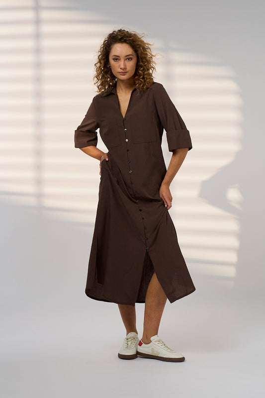Drift Shirt Dress / Bitter Chocolate