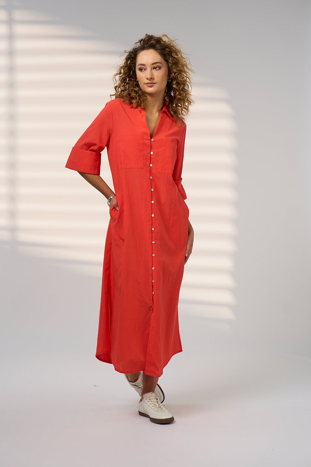 Drift Shirt Dress / Blood Orange
