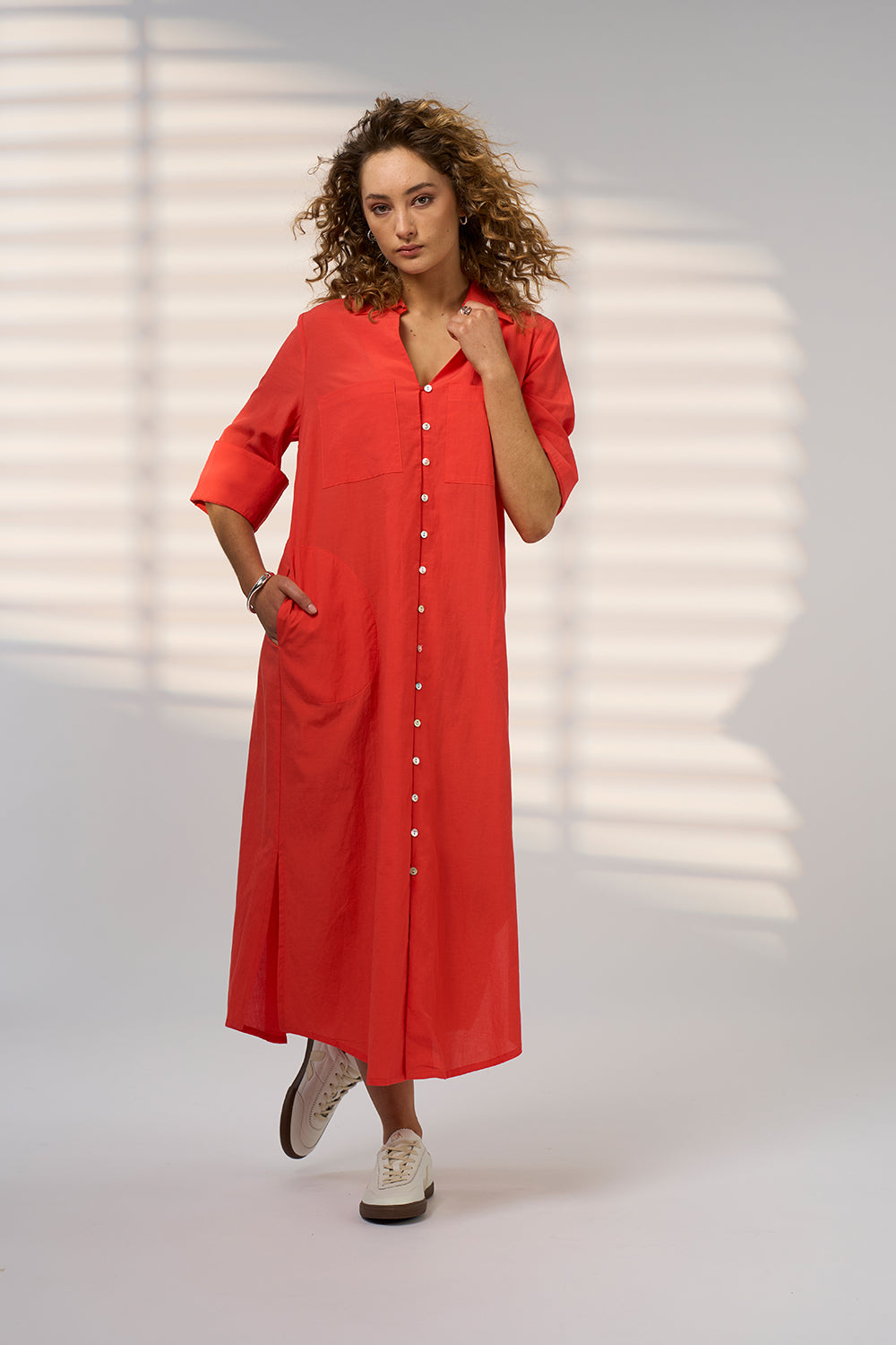 Drift Shirt Dress / Blood Orange