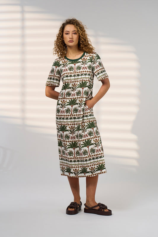 Wander Midi Dress / Palm Multi
