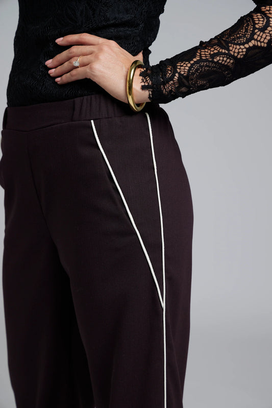 Double Piped Gin Pants / Burgundy