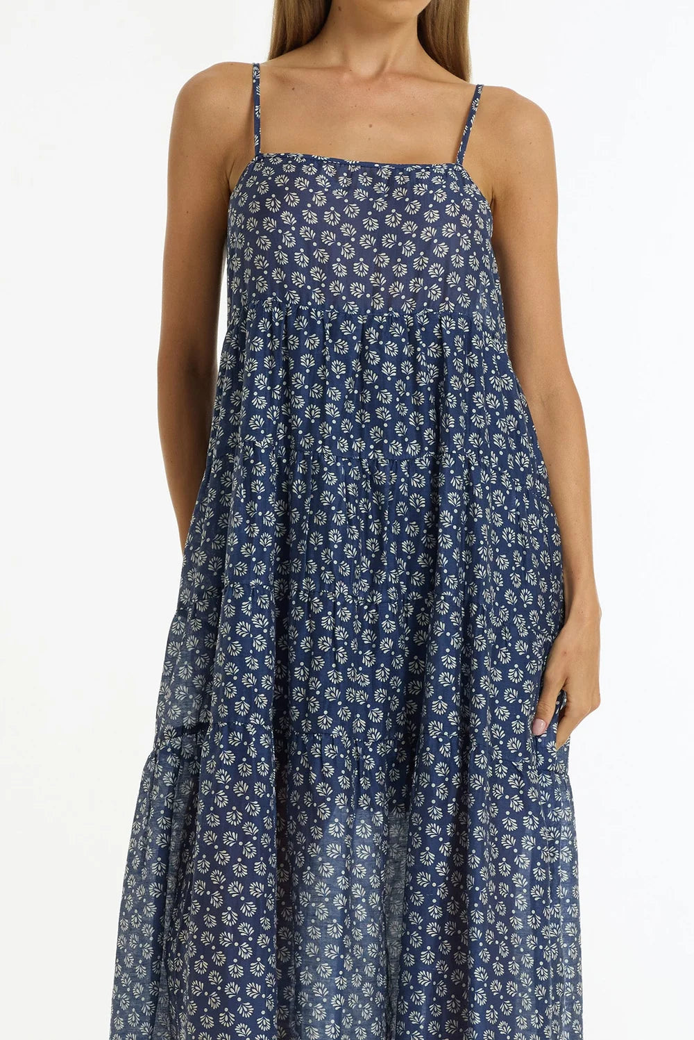 Carmen Dress / Navy-White
