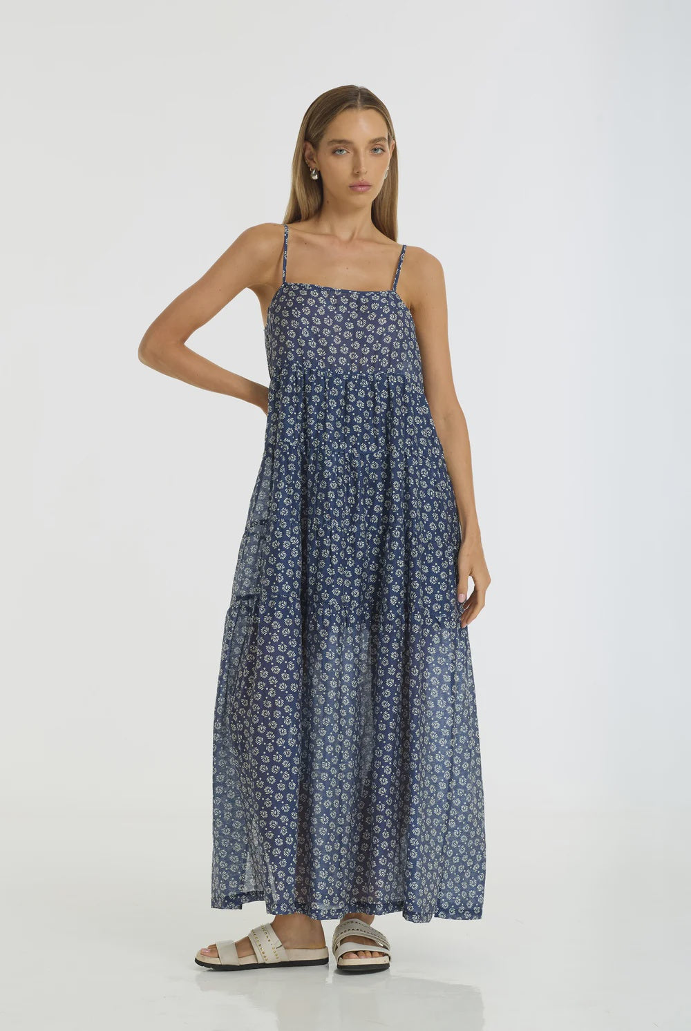 Carmen Dress / Navy-White