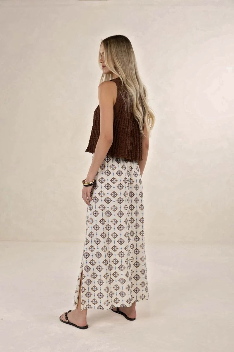 Vintage Tales Skirt / Cream-Choc