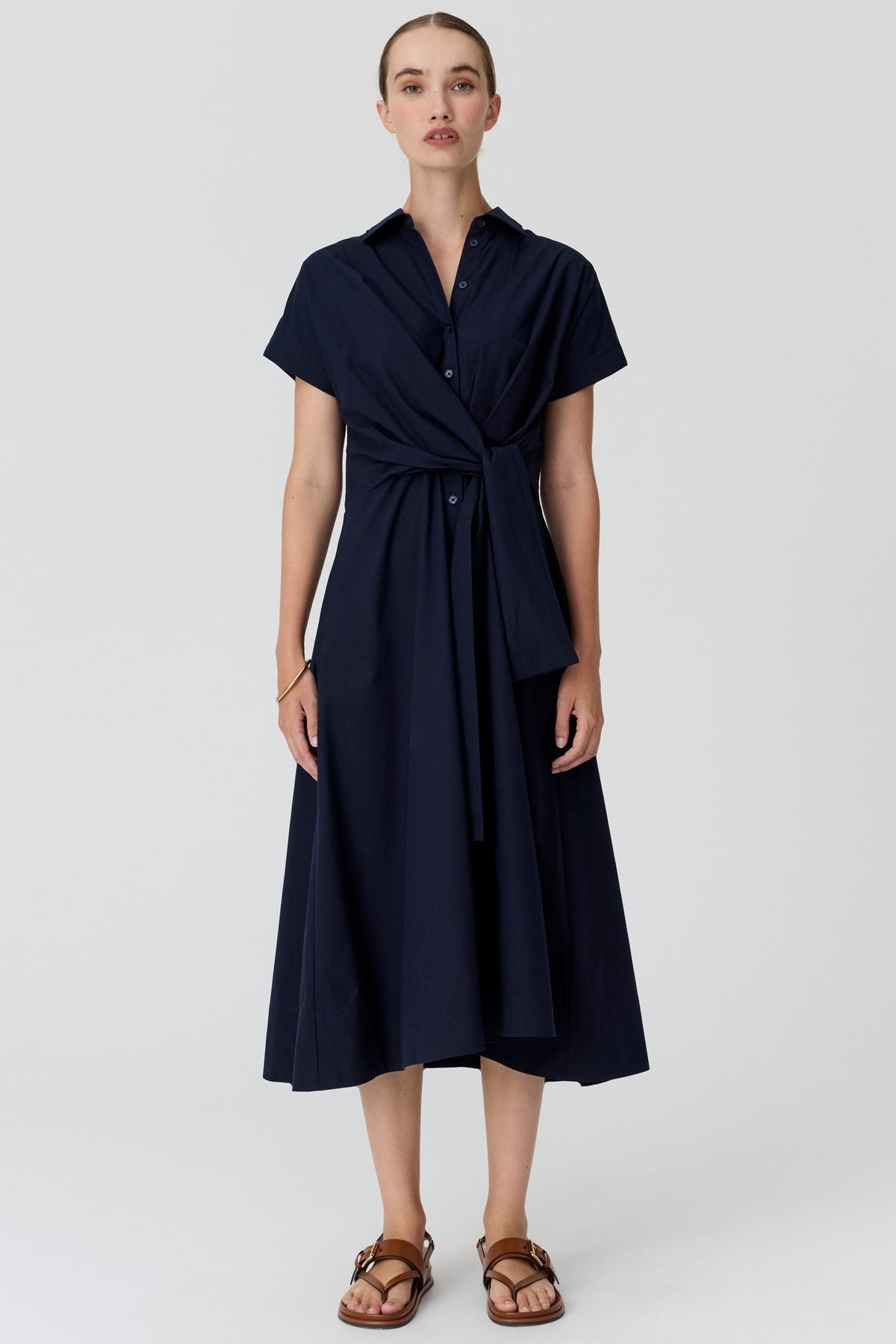 Elina Wrap Shirt Dress / Ink