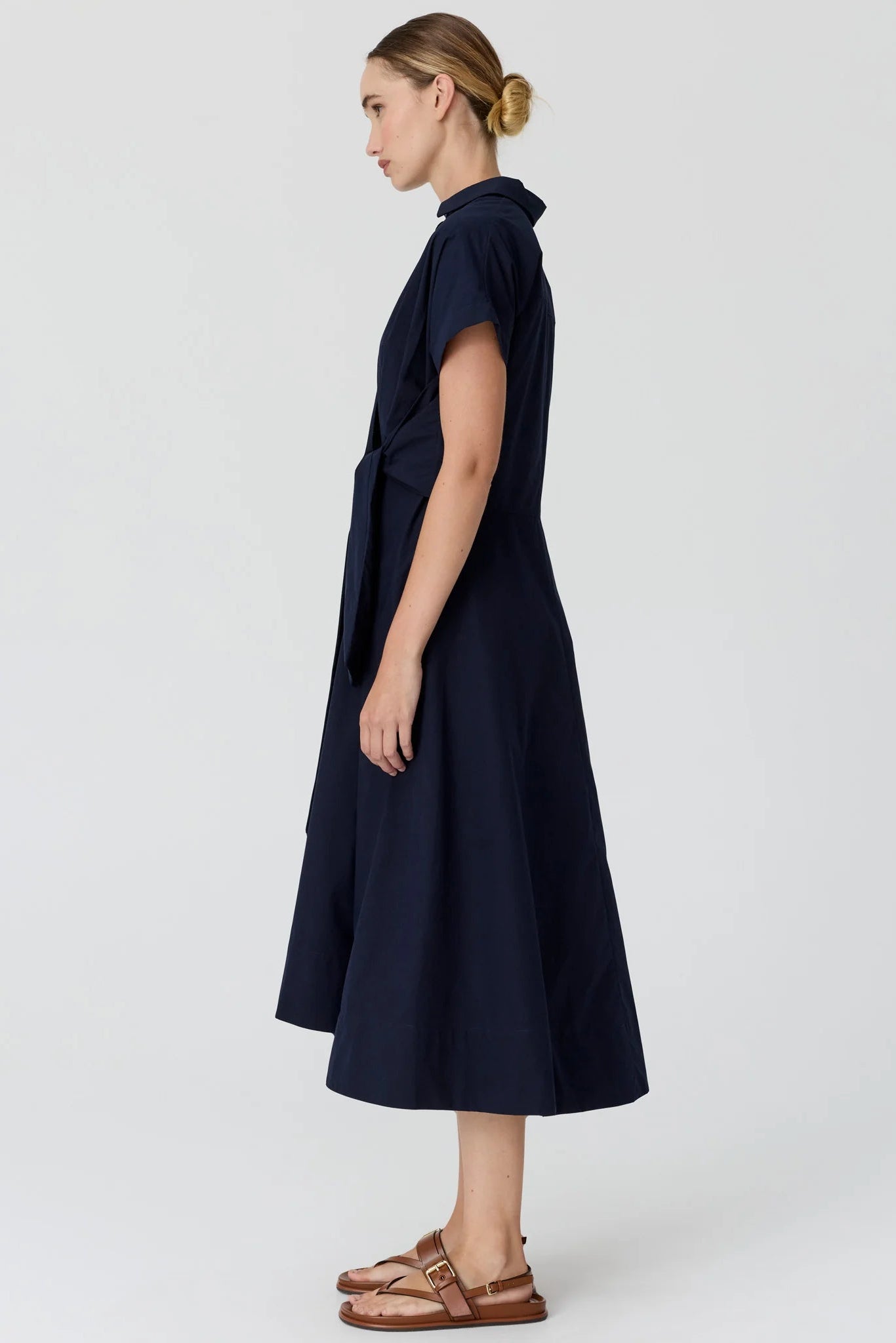 Elina Wrap Shirt Dress / Ink