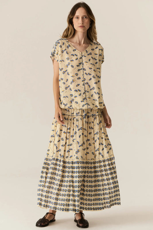 Lienne Drawcord Top / Lienne Print