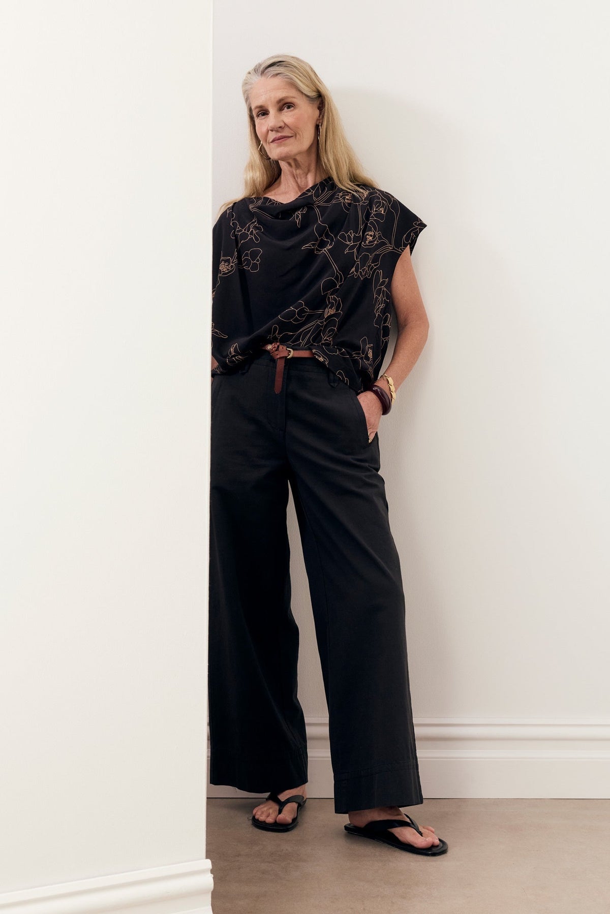Budd Cowl Neck Top / Budd Print