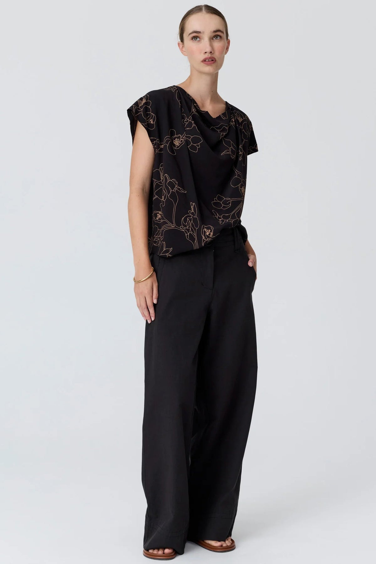 Budd Cowl Neck Top / Budd Print