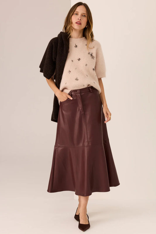 Haviland Beaded Knit Tee / Blush