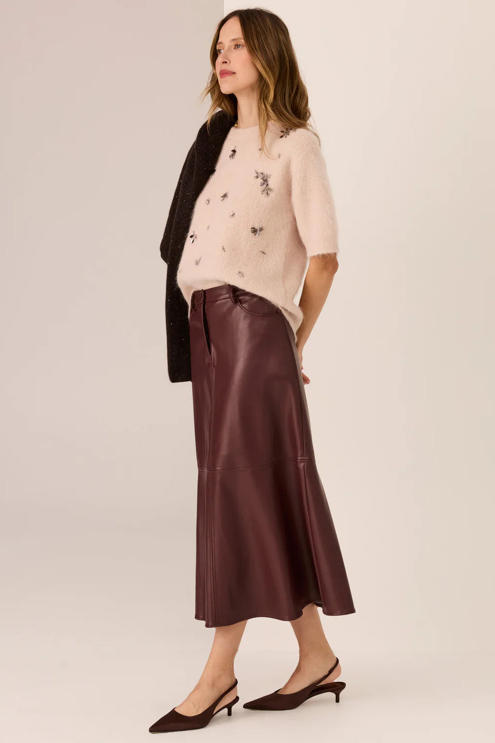 Haviland Beaded Knit Tee / Blush