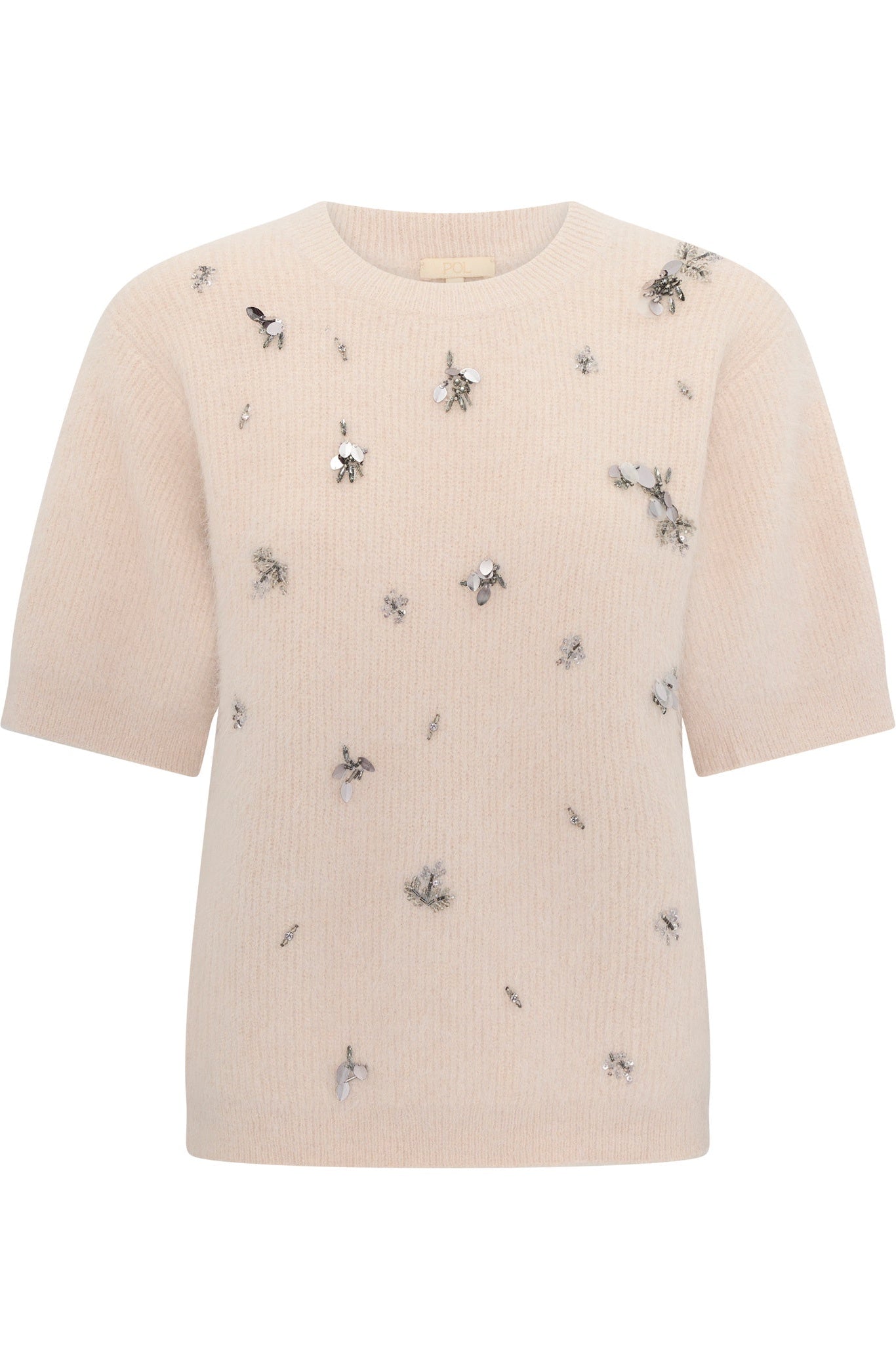 Haviland Beaded Knit Tee / Blush