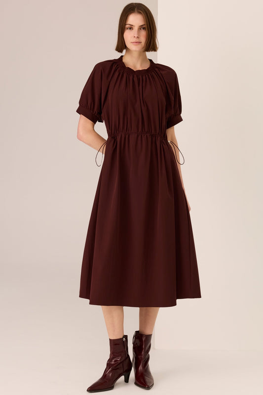 Tech Drawcord Dress / Merlot