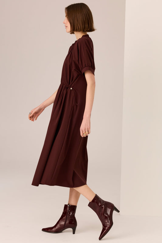 Tech Drawcord Dress / Merlot