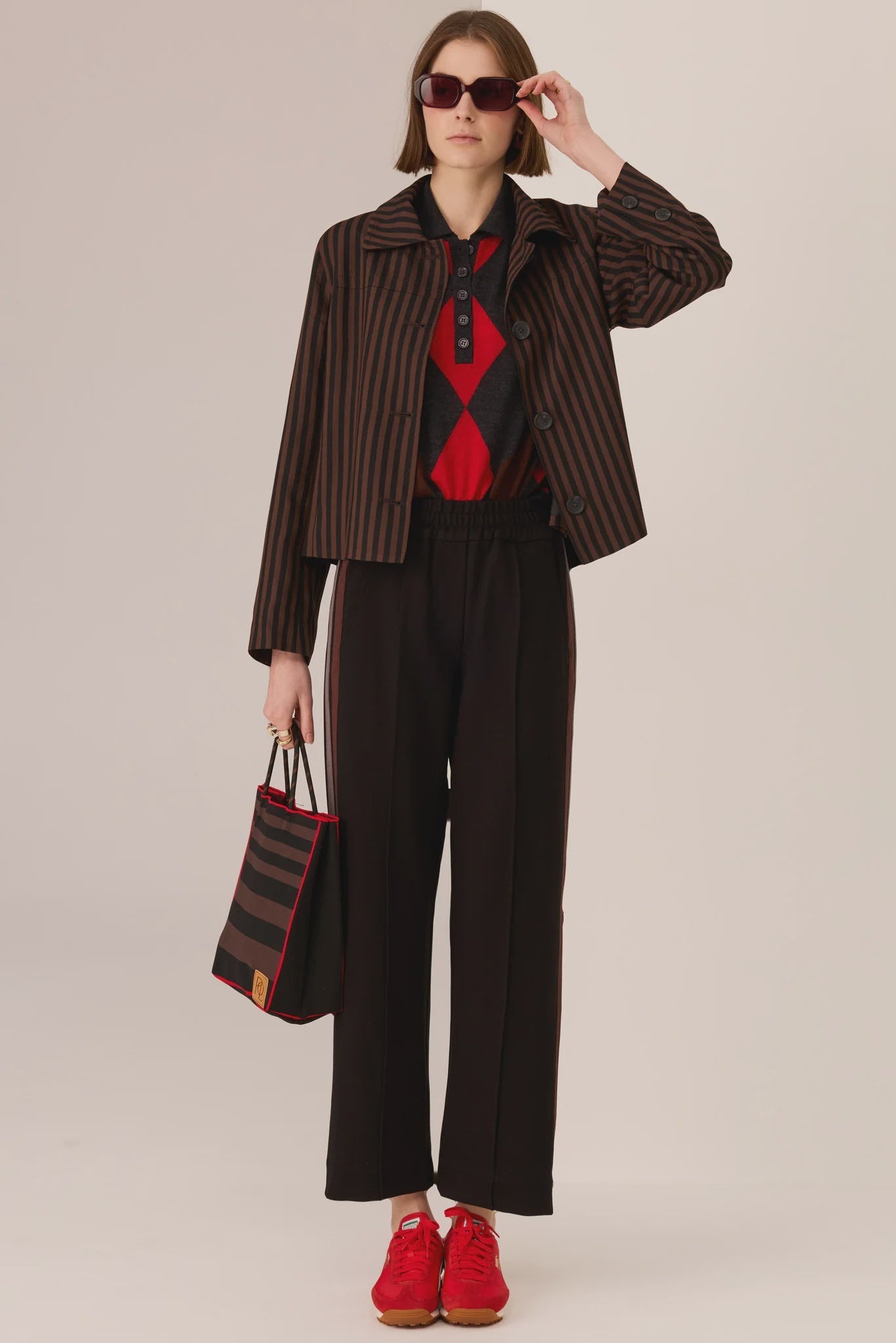 Dara Cropped Jacket / Choc-Black