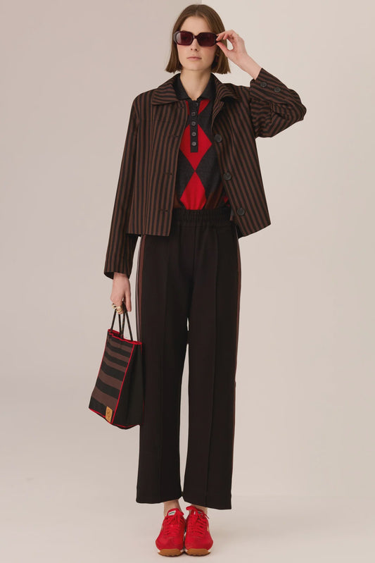 Dara Cropped Jacket / Choc-Black