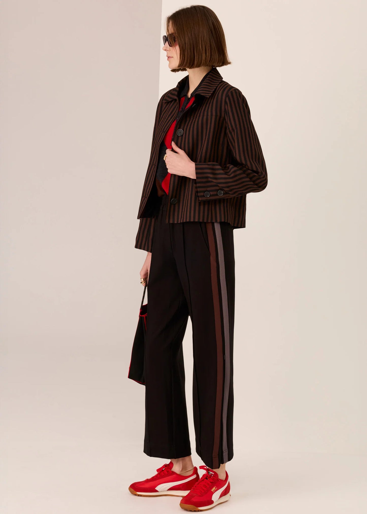 Dara Cropped Jacket / Choc-Black