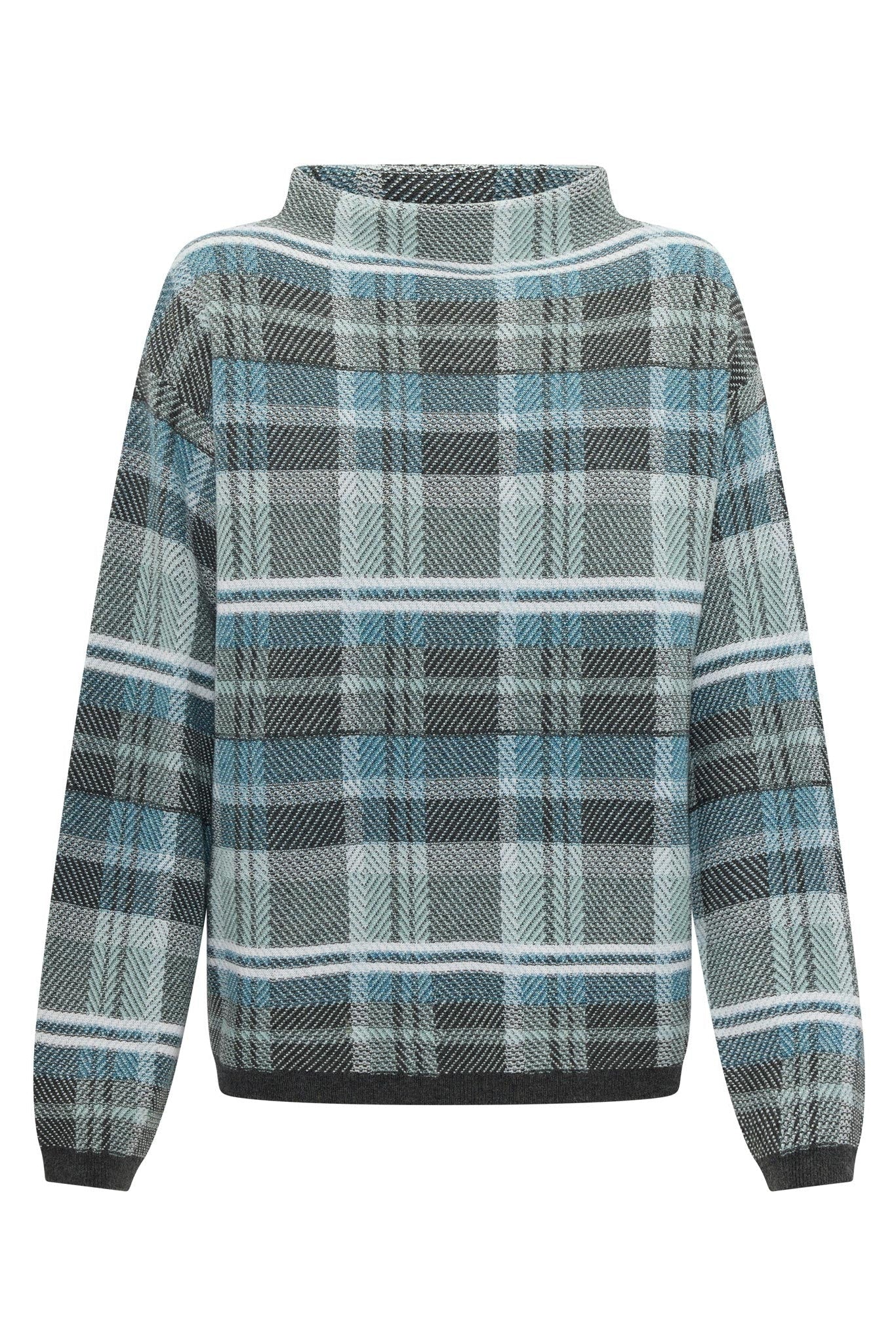 Quinn Check Knit / Charcoal-Blue