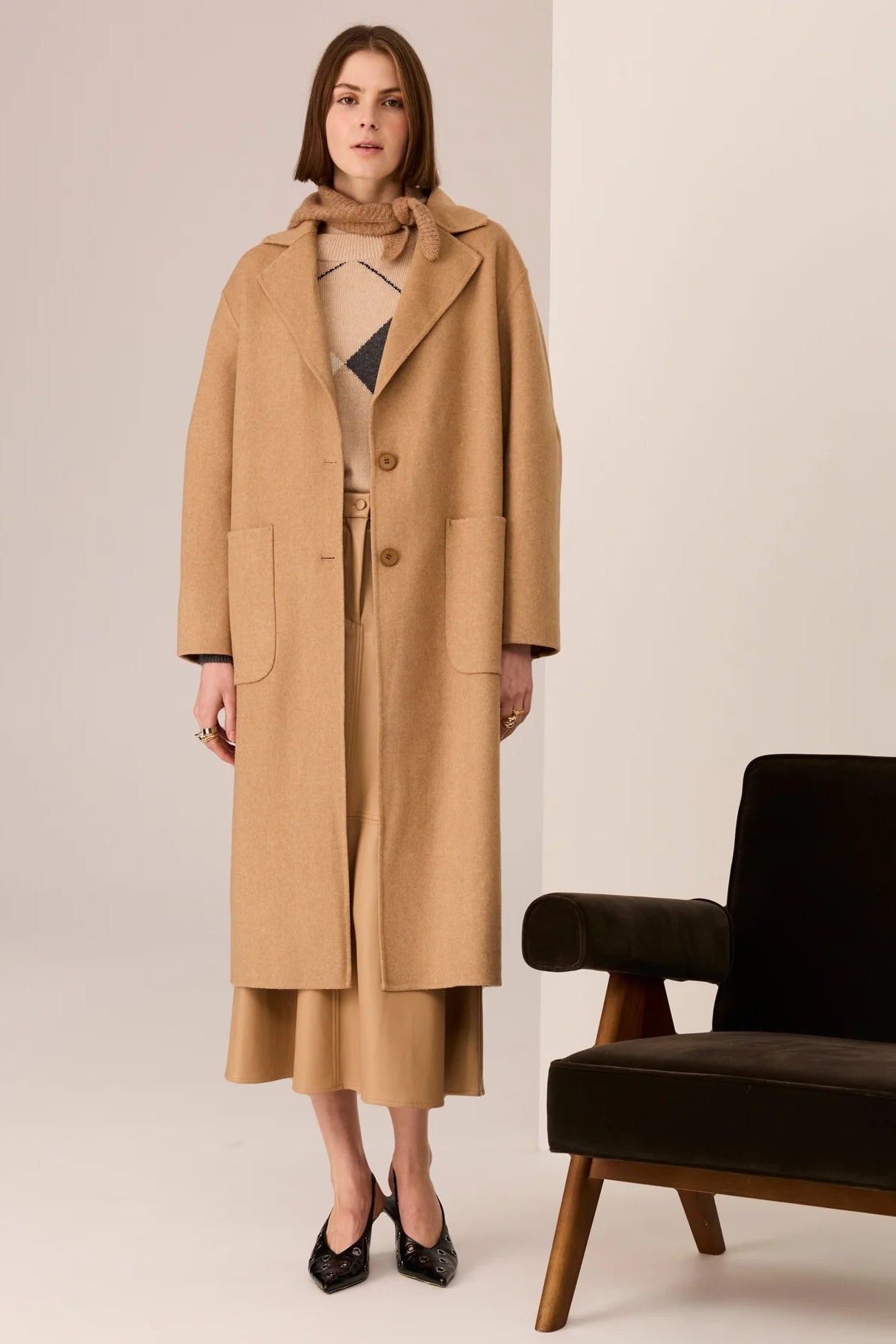 Cohen Long Wool Coat / Camel