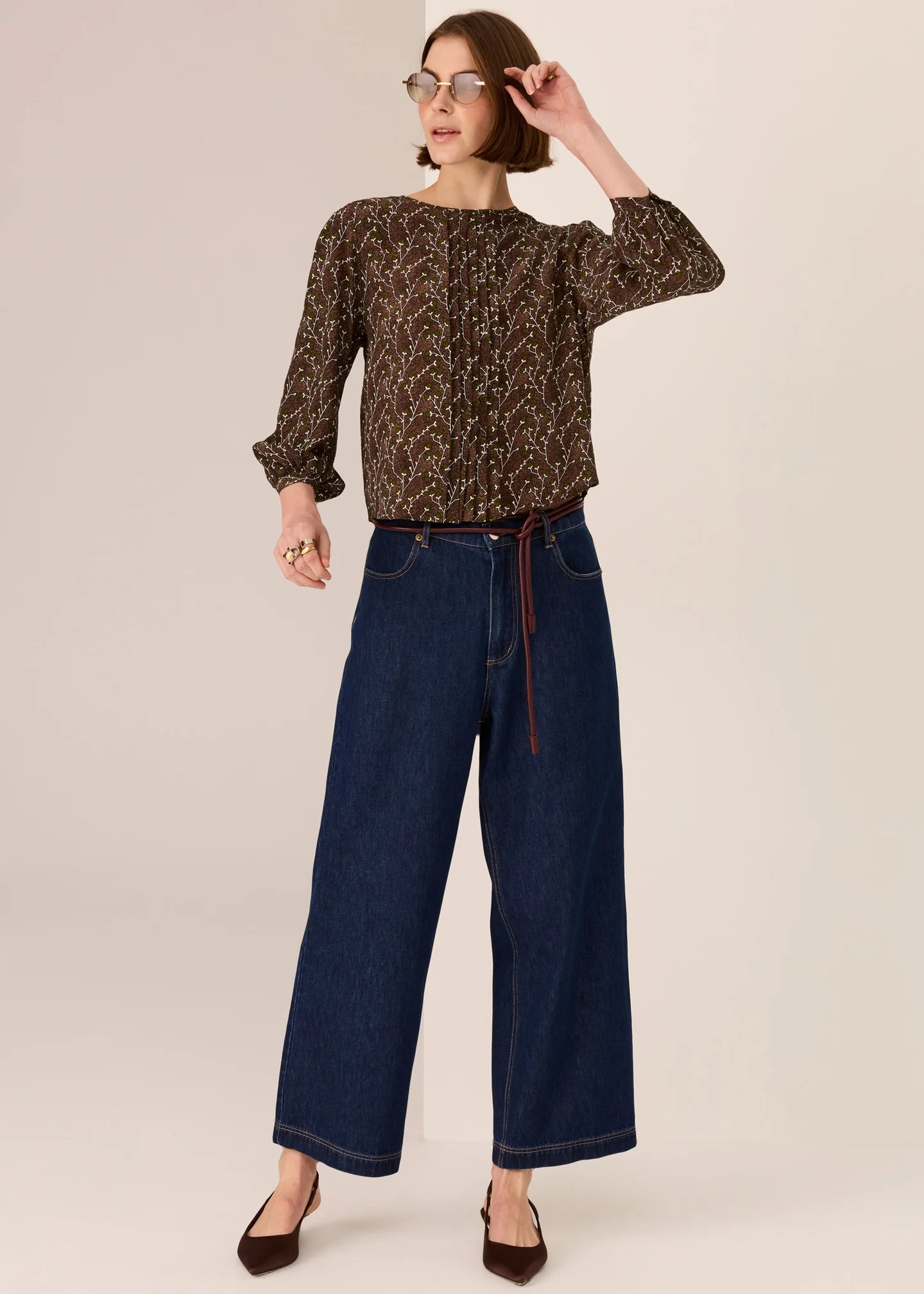 Mae Printed Silk Top / Bud print