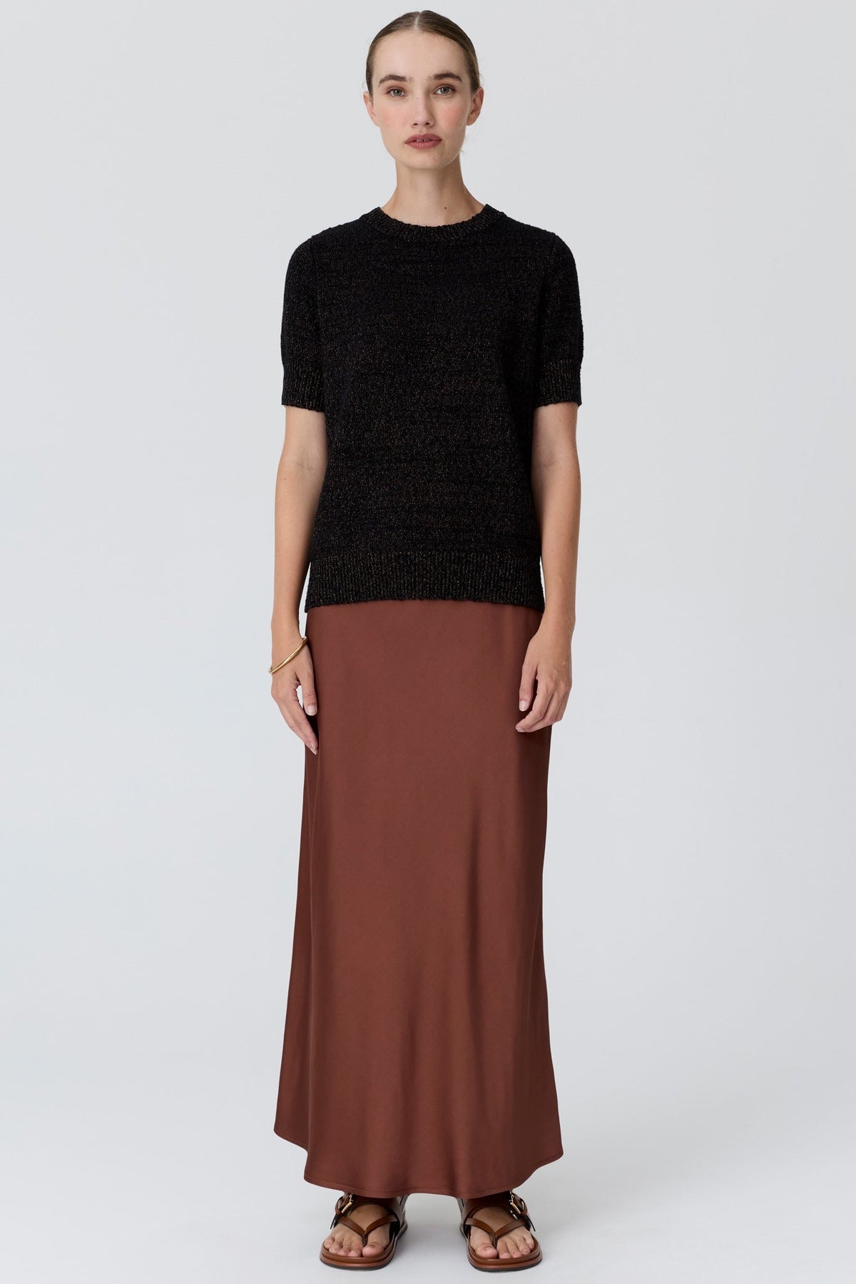 Cedar Lurex Knit Top / Black-Copper