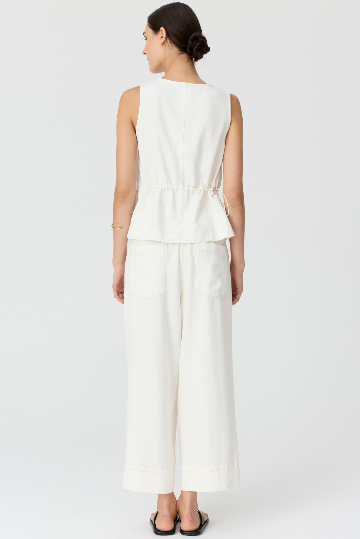 Anise Button Tank / Chalk