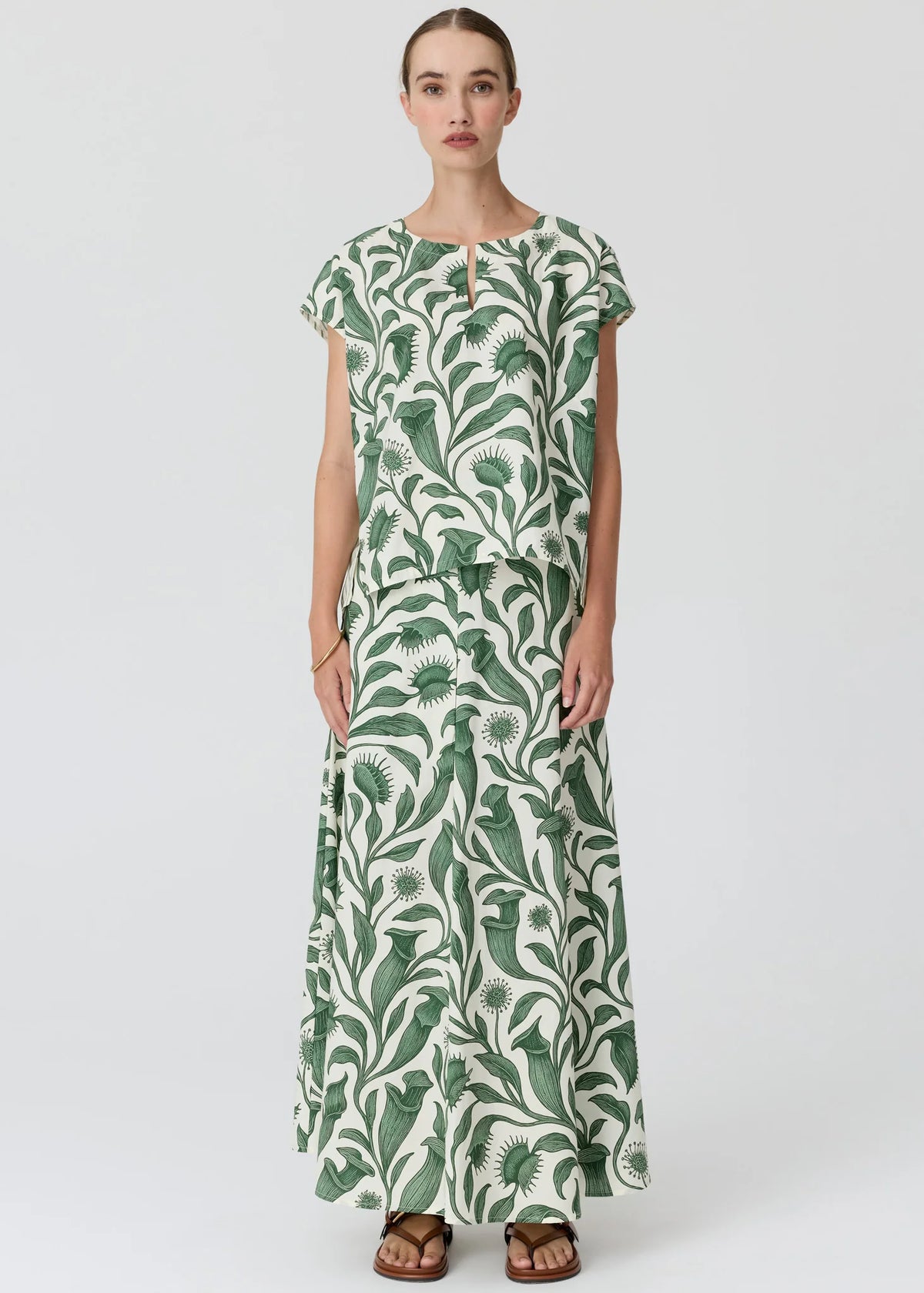 Botanica Top w Contrast Back / Botanica Print-Stripe
