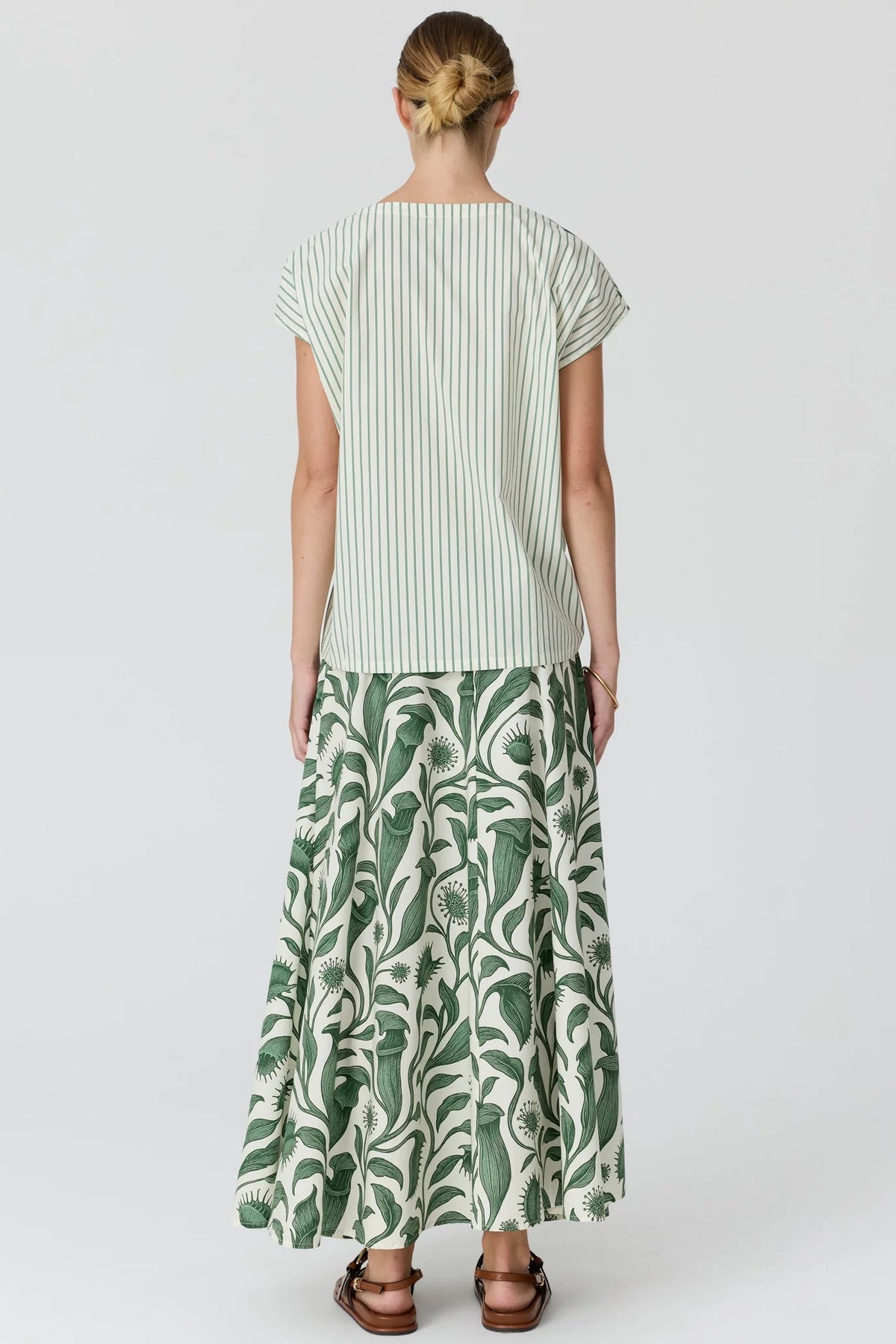 Botanica Top w Contrast Back / Botanica Print-Stripe