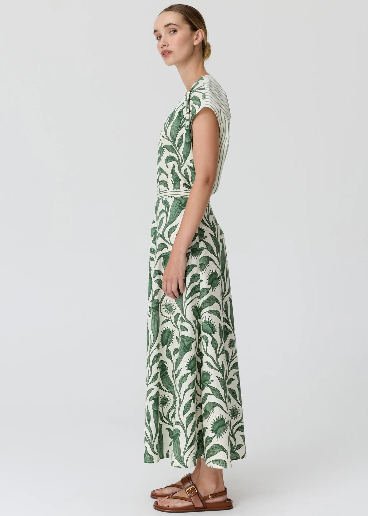 Botanica Top w Contrast Back / Botanica Print-Stripe