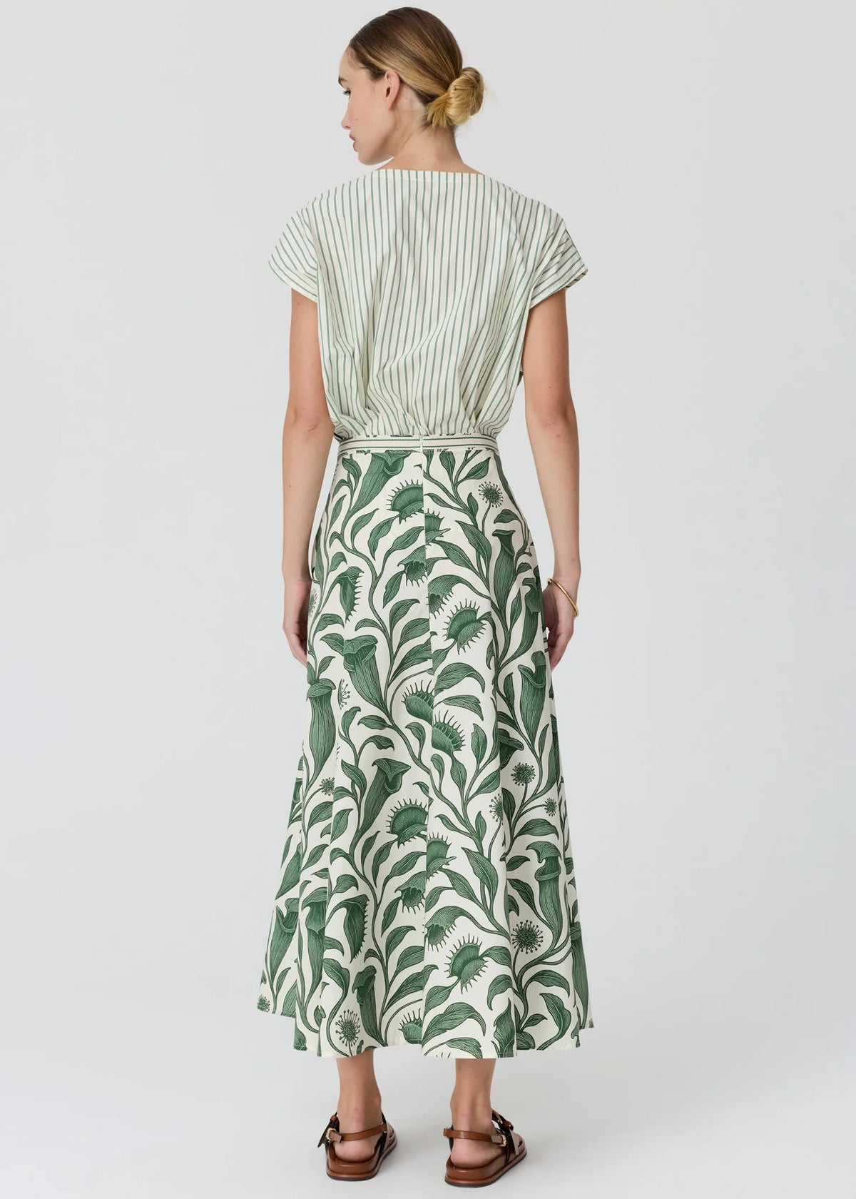Botanica Top w Contrast Back / Botanica Print-Stripe