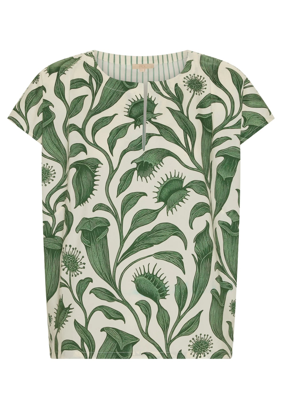 Botanica Top w Contrast Back / Botanica Print-Stripe