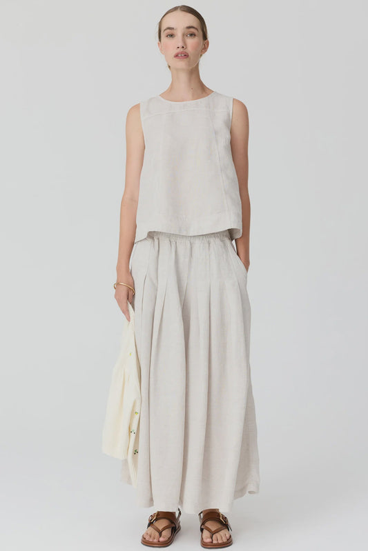 Frankie Button Tank / Natural