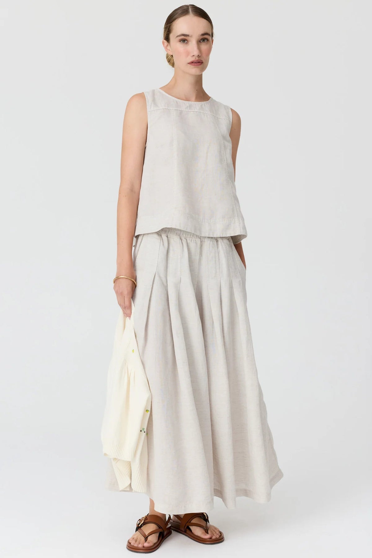 Frankie Button Tank / Natural