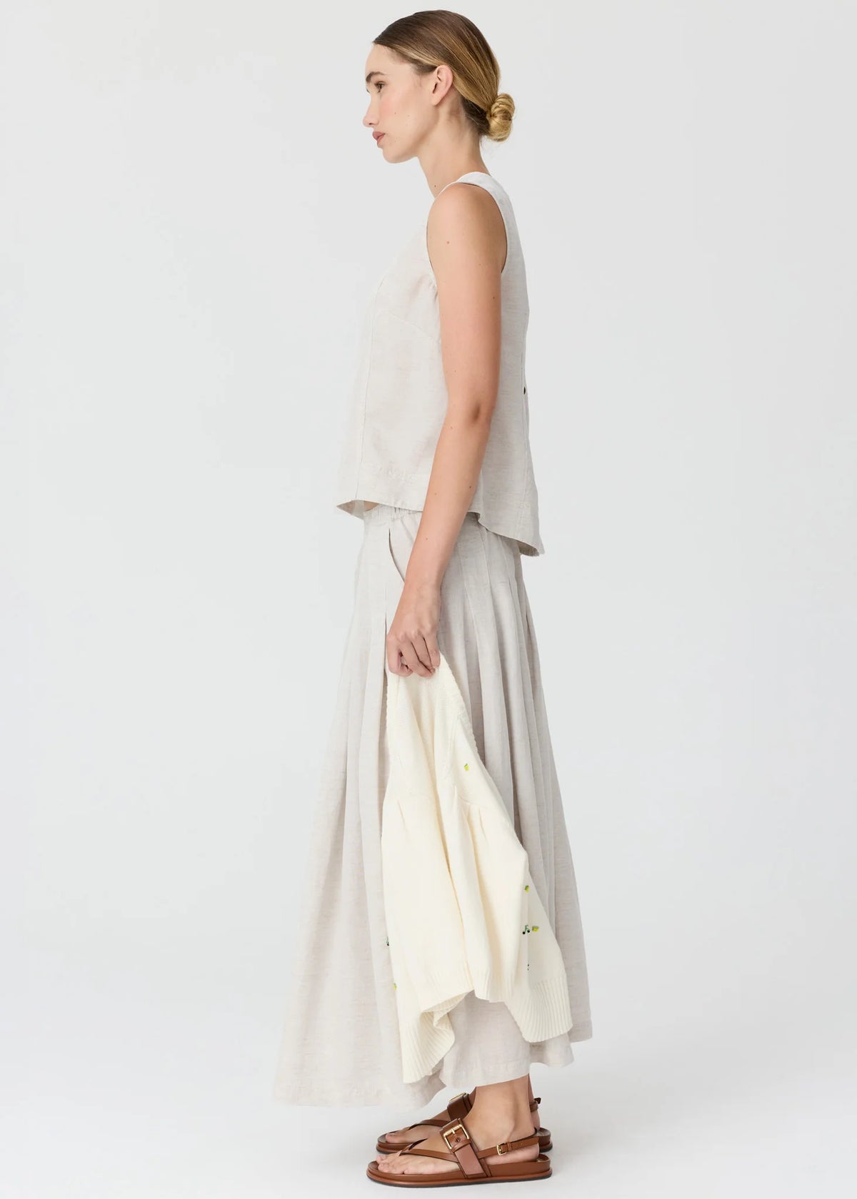 Frankie Button Tank / Natural