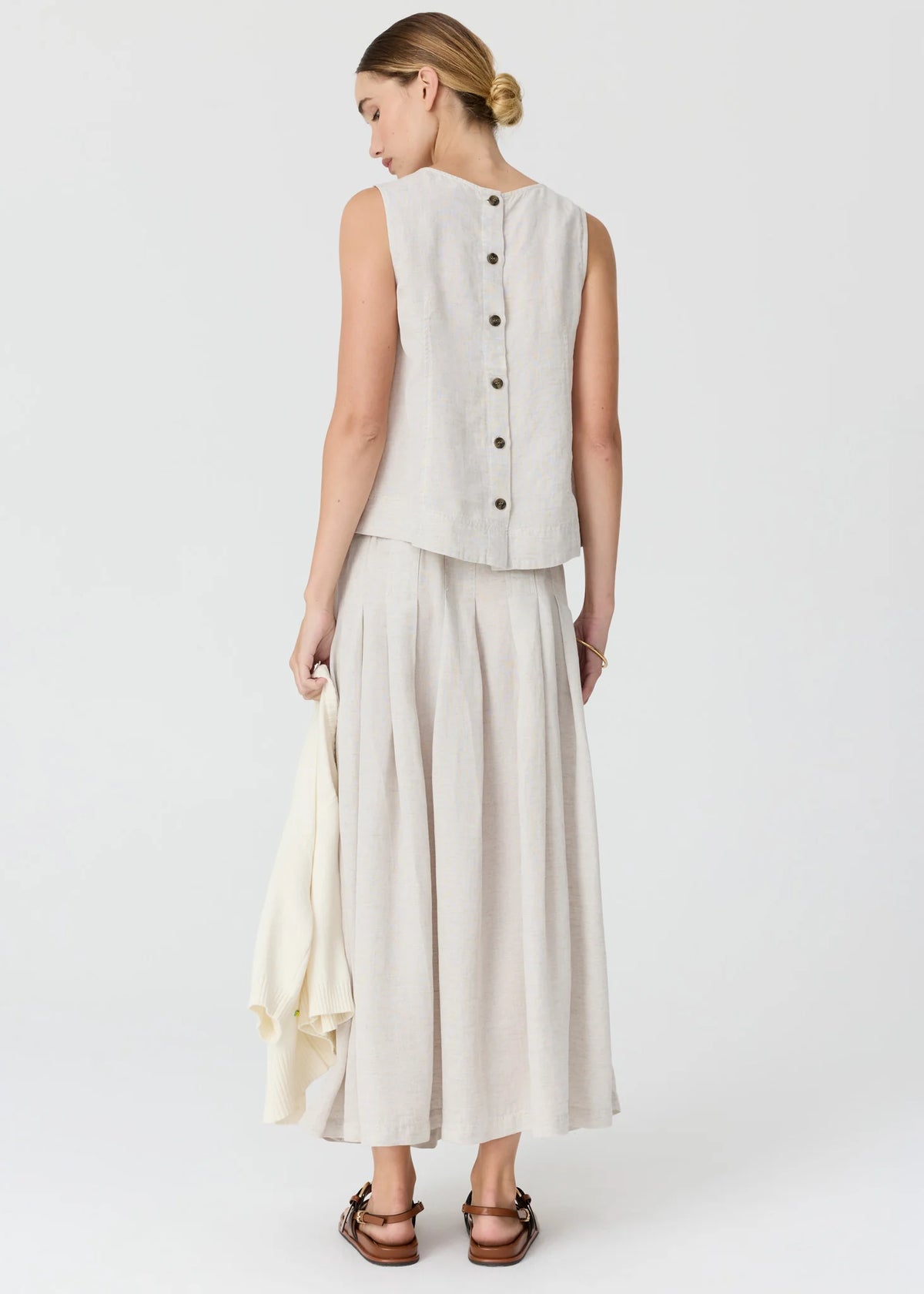 Frankie Button Tank / Natural