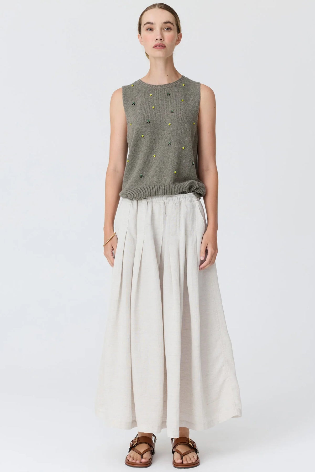 Viloa Tank Beaded / Moss