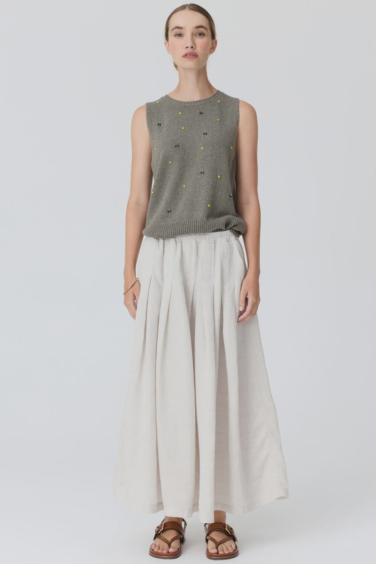 Frankie Pleat Skirt / Natural