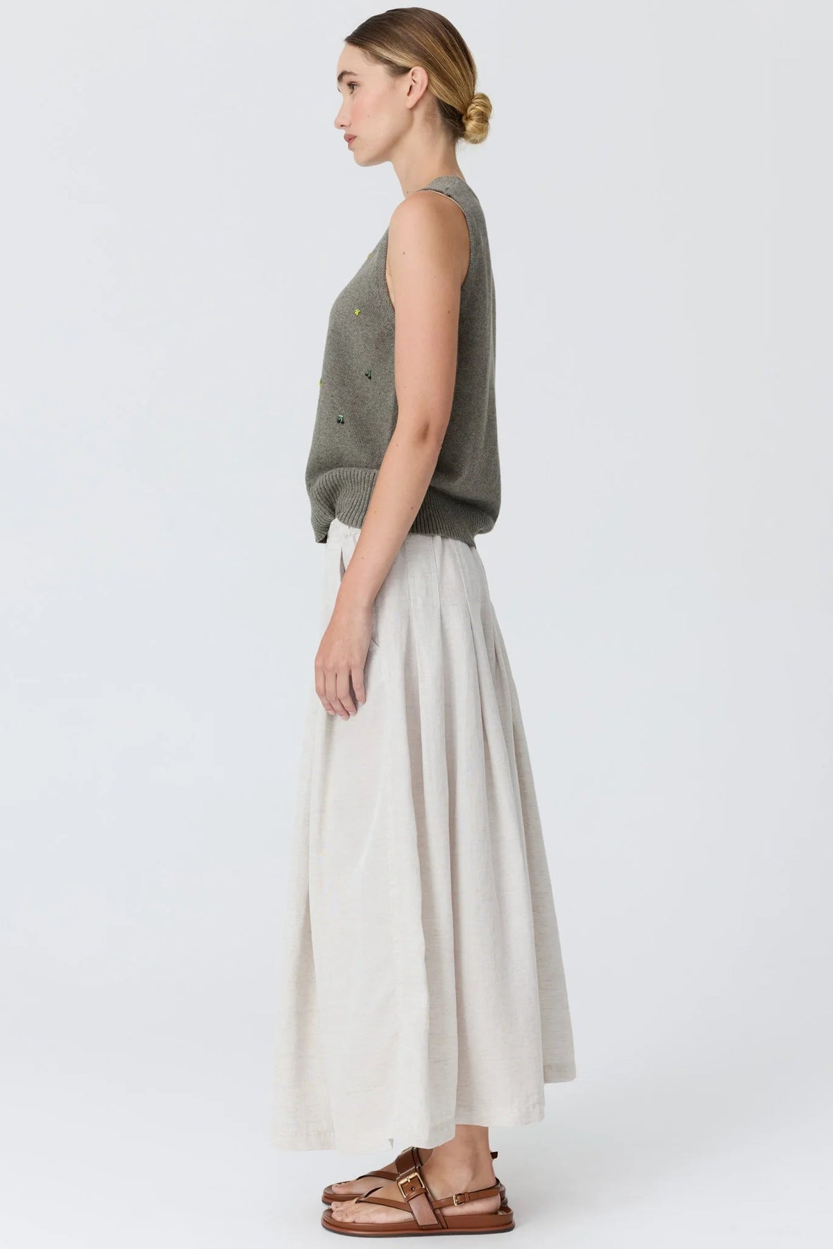 Frankie Pleat Skirt / Natural