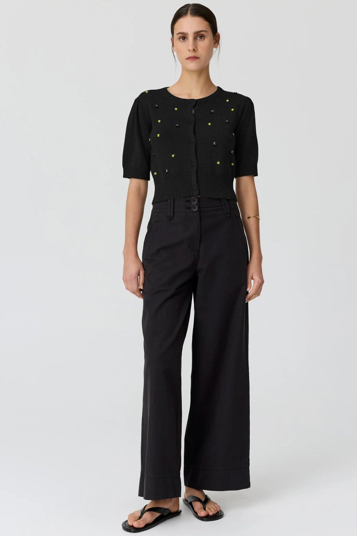 Viloa SS Cardigan Beaded / Black
