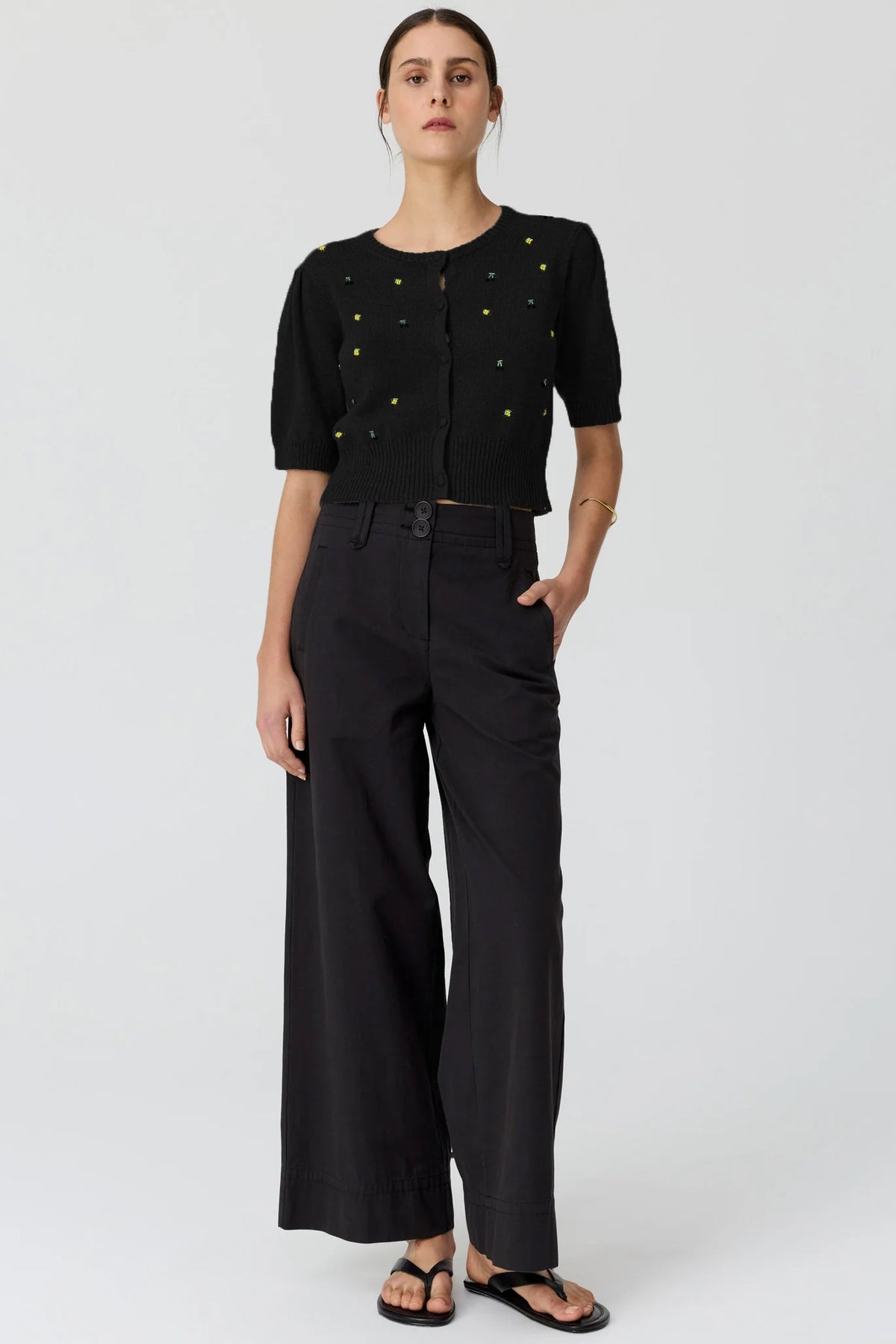 Viloa SS Cardigan Beaded / Black