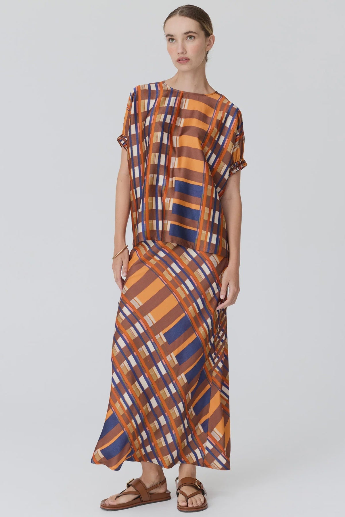 Lattice Top / Amber Check