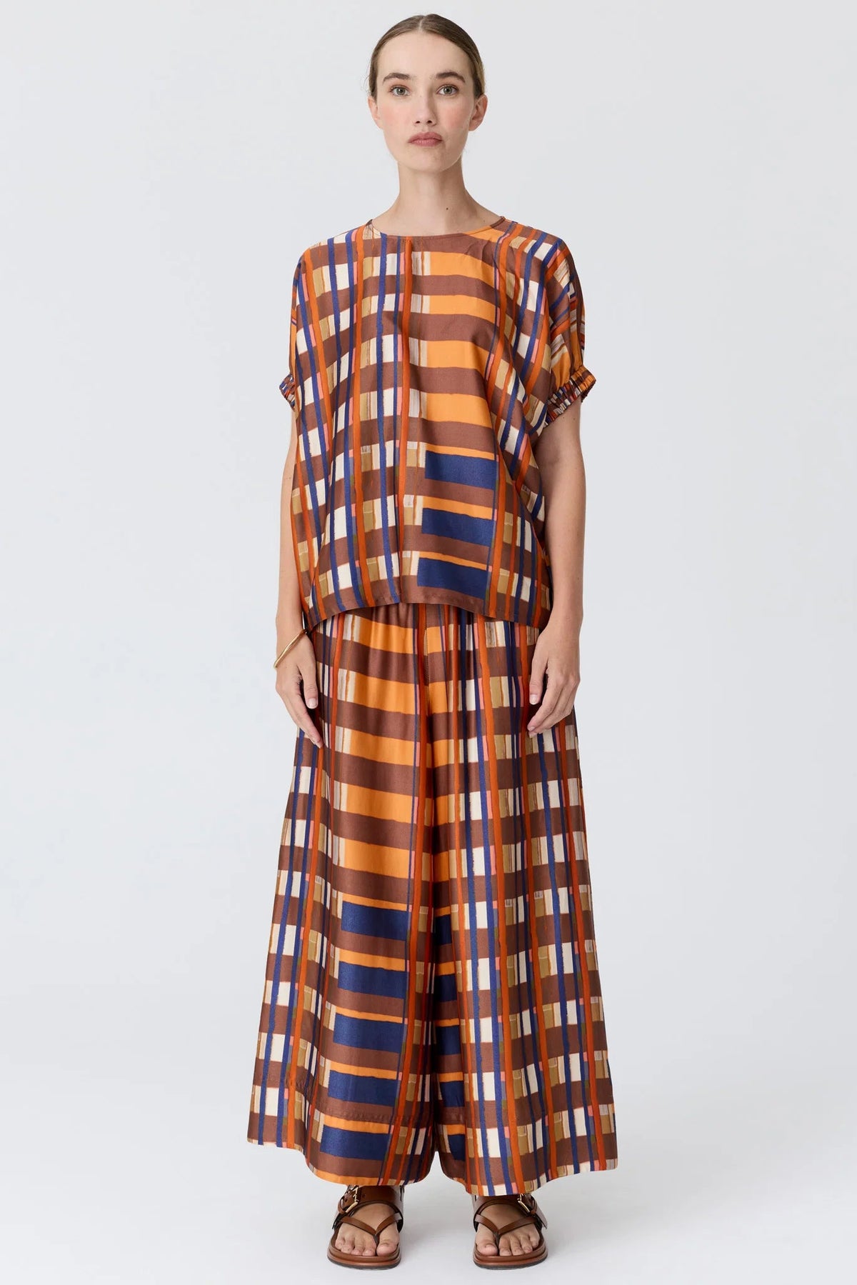 Lattice Top / Amber Check