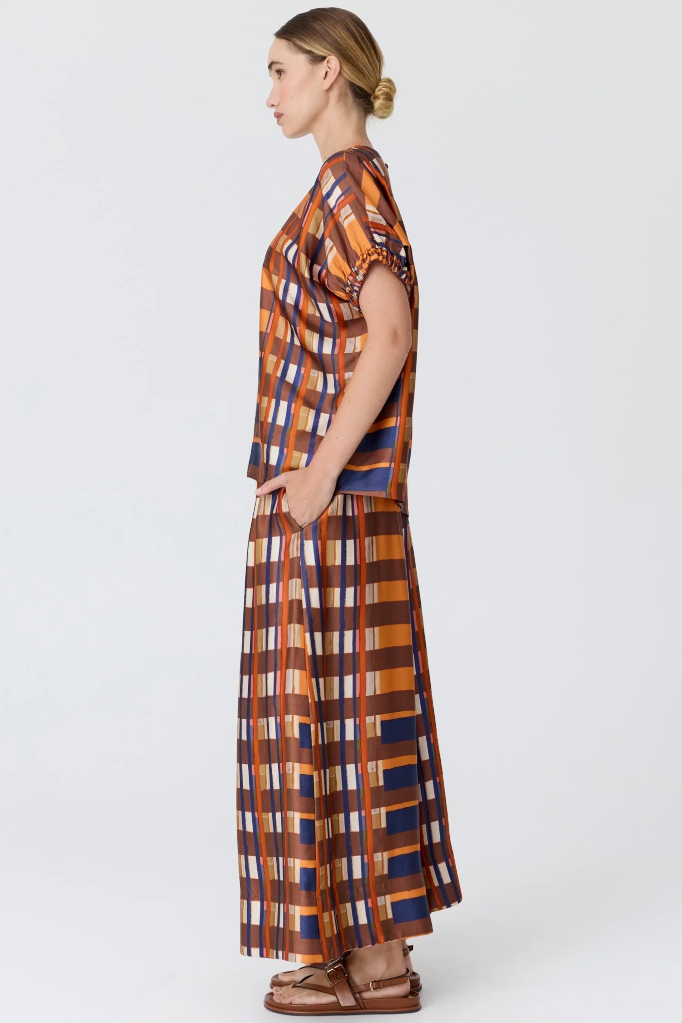 Lattice Top / Amber Check