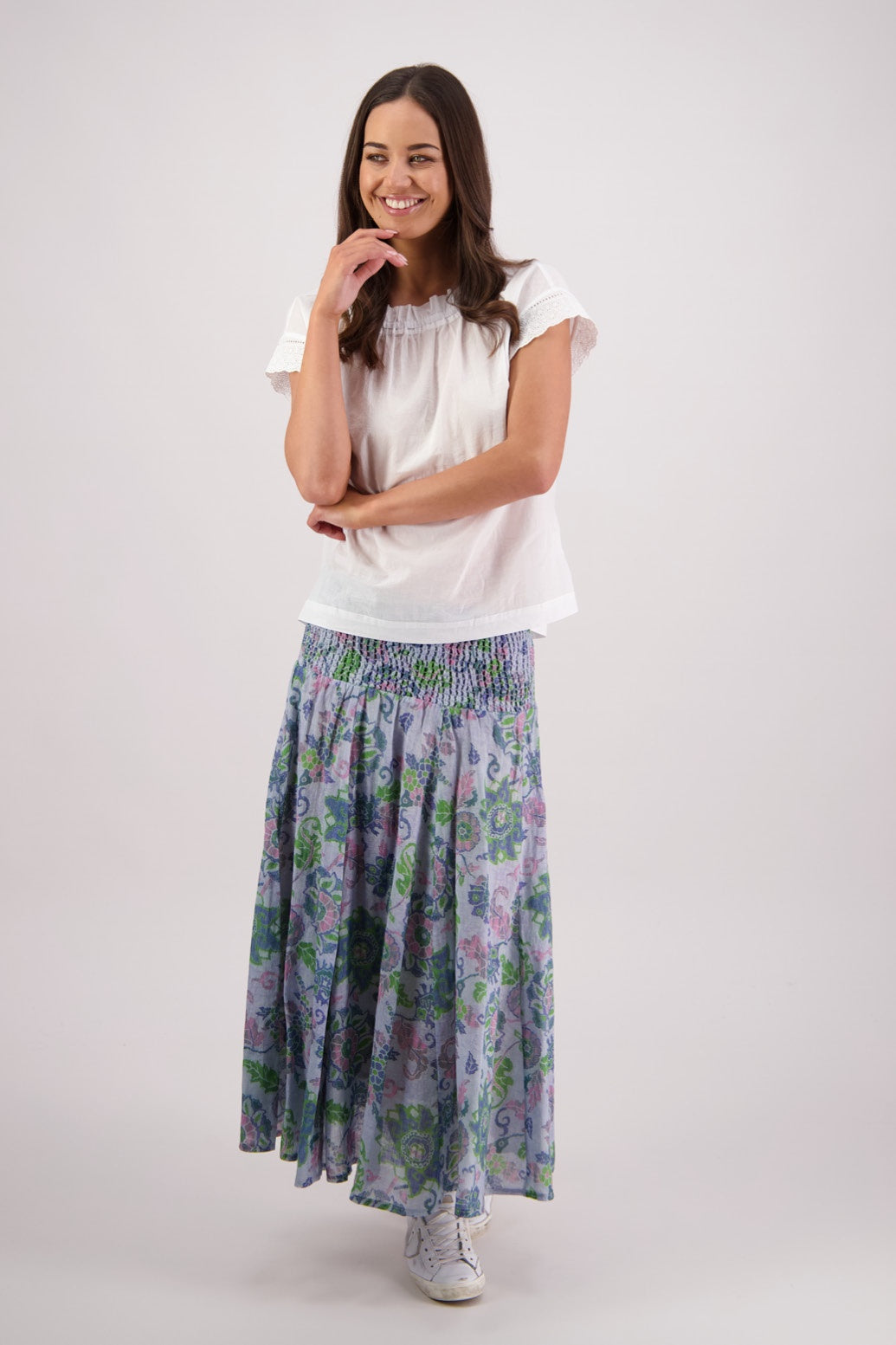 Pandora Skirt / Blue Floral