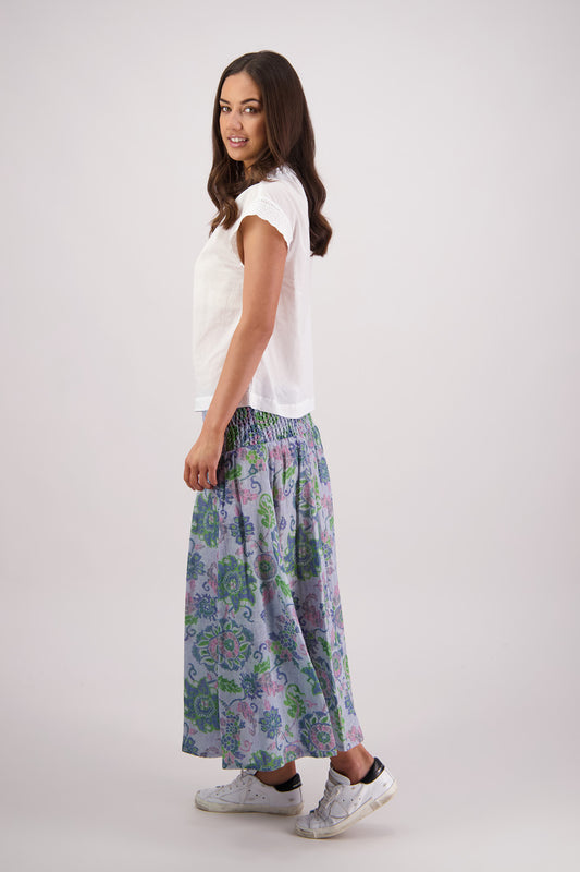 Pandora Skirt / Blue Floral